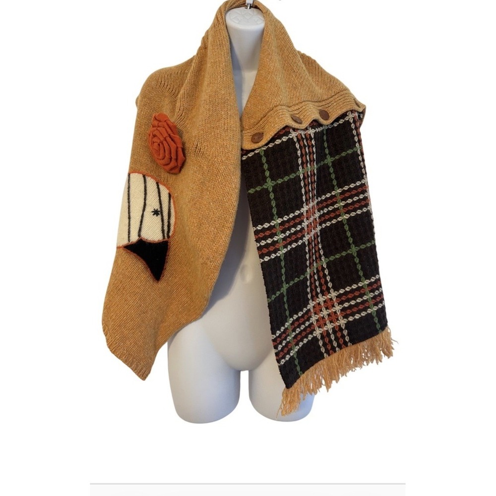 MOTH Women's Sz: S Tan Orange Brown Boho Chic Wool Blend Cardigan